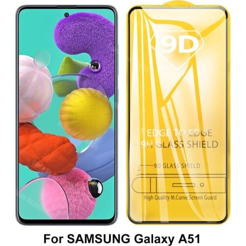 9D Tempered Glass For Samsung Galaxy A51 A71 A81 A91 M21 M31 A01 A41 Cover Protective Glass for Samsung Note 10 Lite S10 Lite