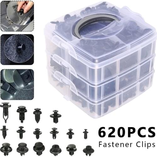 Car Fastener Clips Door Trim Panel Auto Bumper Rivet Retainer Push Engine Cover Fender with Plastic Box Interior Accessories