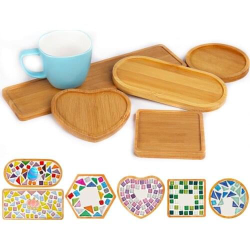 1/3/4Pcs Wooden Round Cup Coaster Mosaic Heart Square Coaster Cup Mat Placemat Mosaic Making DIY Craft Mosaic Tool Sewing Table