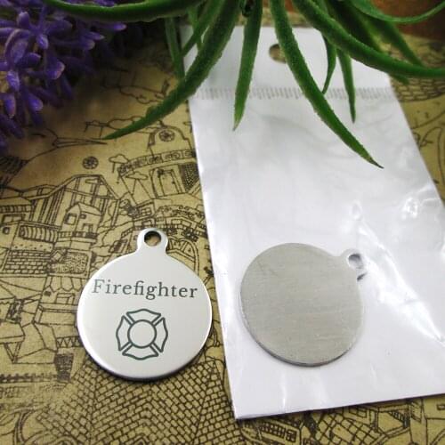 20pcs--"Firefighter"stainless steel charms 5 styles for choosing DIY Charms for necklace bracelets