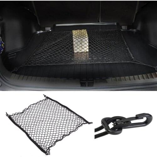 100 x 100CM Universal Car Rear Trunk Cargo Luggage Storage Organizer Mesh Net Bag with 4 Hooks Fit for SUV Toyota RAV4 CRV 4X4