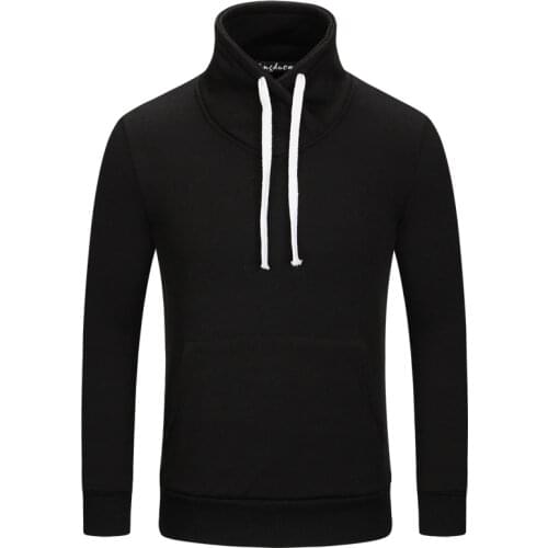 2018 New listing autumn and winter hot mens brand high collar hoodies solid color casual fashion hip-hop sportswear M-XXL JKL