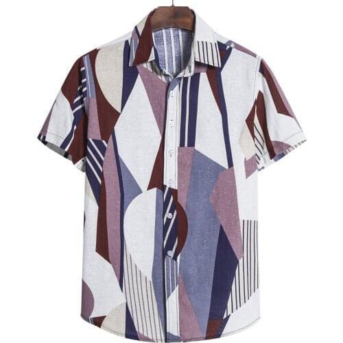 Fashion 2021 Short Sleeve Shirts For Men Cardiganhawaiian Beach Flower Shirt Men Turtleneck Shirt Handsome Casual Men Clothing