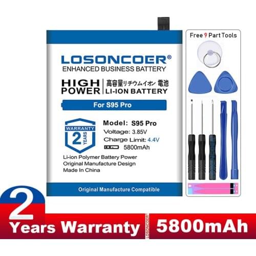 LOSONCOER 5800mAh BAT19M105150 S95 Pro Good Quality Batteries For DOOGEE S95 Pro Smart Phone Battery+Free Tools