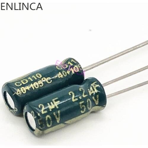 500pcs/lot Q04 50V 2.2UF aluminum electrolytic capacitor size 5*11 2.2UF 50V 20