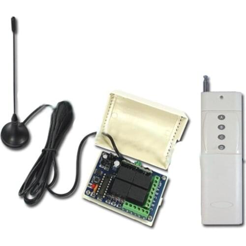 3000M 4Relay 12V wireless remote control system receiver transmitter With Antenna 315/433MHZ Learning code output is adjustable