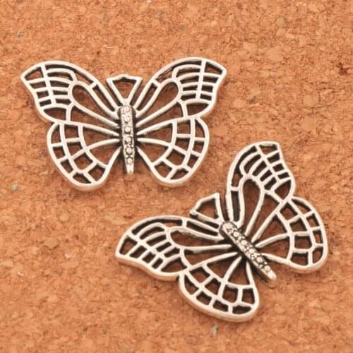 Charm Pendant Hollow Buterfly Spacer Charm Beads Pendants Alloy Handmade Jewelry DIY L1130 40pcs 25.5x18mm