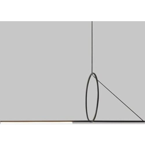 Postmodern Black LED pendant lights Iron long hanging lamp for bedroom Bar cafe dining room loft deco fixtures