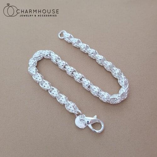 Pure Silver Bracelets & Bangles For Man 5mm Dragon Chain Bracelet 8inch Pulseira Wristband 2021 Trendy Jewelry Accesories Gifts