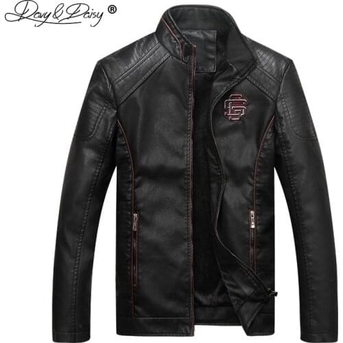 DAVYDAISY Men's Faux Leather Jackets