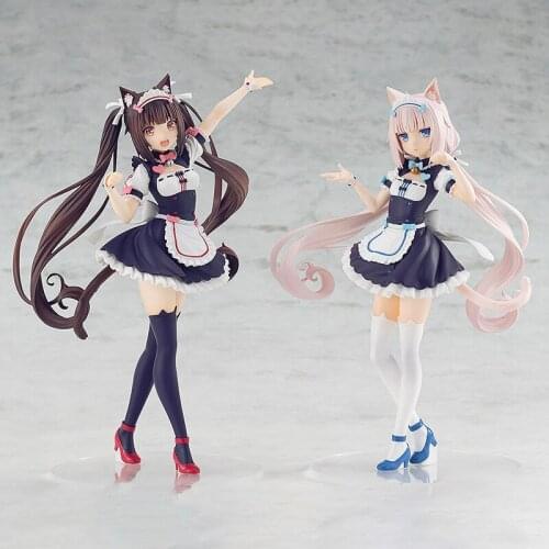 17cm Anime Figure Nekopara Parade Vanilla Chocola PVC Action Figure Vanilla Chocola Collectible Model Doll Toys for Kids