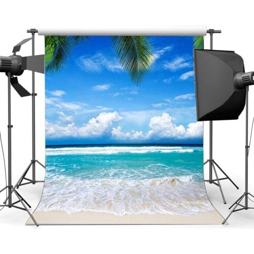 Seaside Sand Beach Backdrop Blue Sky White Cloud Nature Romantic Summer Holiday Journey Ocean Sailing Background
