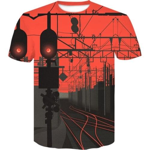 Beautiful Landscape 3d Printed tshirt Picturesque Short sleeve Sunset at dusk T shirt harajuku Streetwear t shirt Casual T shirt