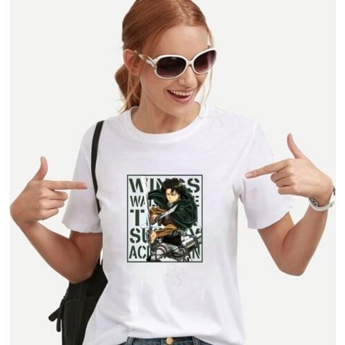 Japanese Anime Attack on Titan Print T Shirt Harajuku Manga Shingeki No Kyojin Tops Summer Women Hombre Cotton Camisetas Tee