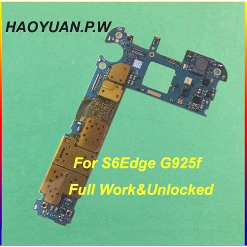 HAOYUAN.P.W Original Work Unlocked Mainboard Motherboard Circuit For Samsung Galaxy S6 Edge G925i G925F 32GB EU Version