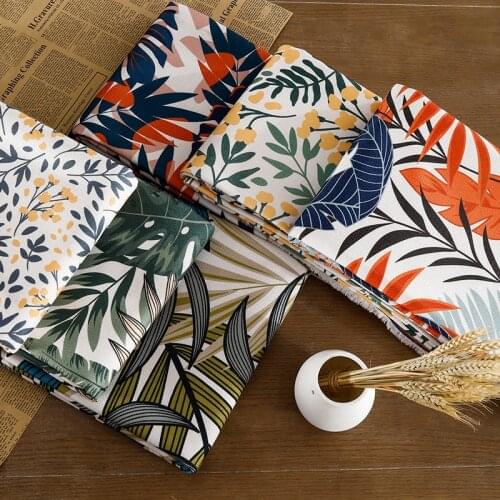 Ins Thick Printed Linen Fabric Polyester Fiber Soft Skin-friendly Delicate Household Goods Tablecloth Sofa Pillow Fabrics