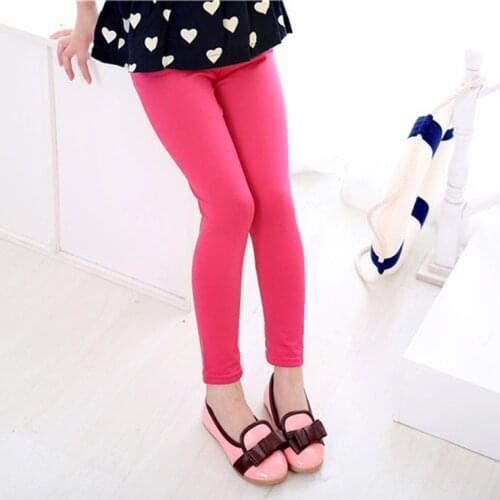Girls' Milk Candy Colored Leggings Spring and Autumn Stretch Nine Children Pants