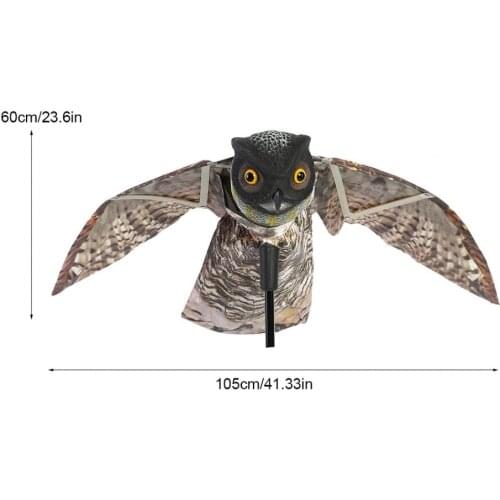 Best Selling Flying Owl Decoy with Moving Wings Plastic Simulation Flying Owl Outdoor Hunting Decoy Baits Garden Decoration