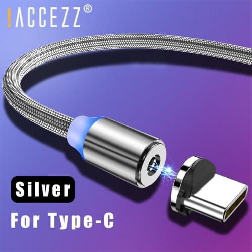 !ACCEZZ LED Magnetic 3 in 1 Charge Cable Micro USB Type C Lighting Fast Charger Cables For iPhone 8 Plus X Samsung Huawei Xiaomi