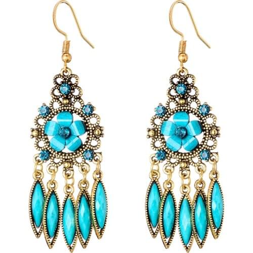 Boho Fashion Jewelry 2021 Earrings for Women Acrylic Crystal Wedding Earrings Bohemian Flower Geometric Earrings pendientes