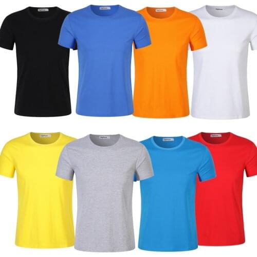 Men orange short sleeve sport jersey red with round collar T shirt blue woman running jersey customized name DIY number