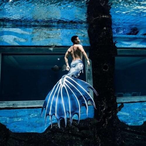 Mens mermaid oversized tail swimsuit adult diving professional mermaid cosplay costume couple swimsuit stage aquarium show