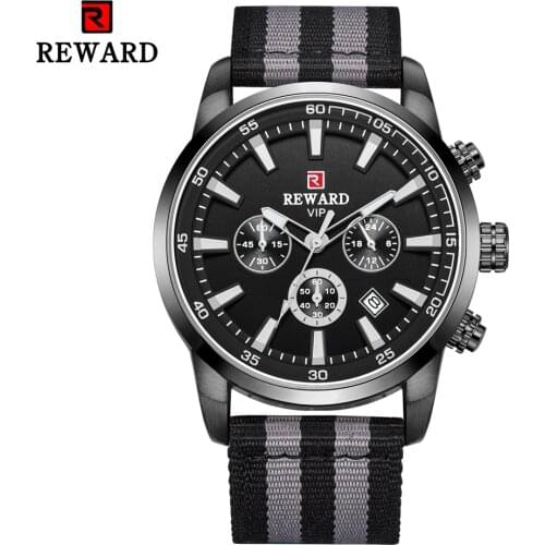 REWARD Quartz Mens Watches Luminous Hands Chronograph Wrist Watch For Gentle Men Male Clock Waterproof Sports Reloj Hombre Gift