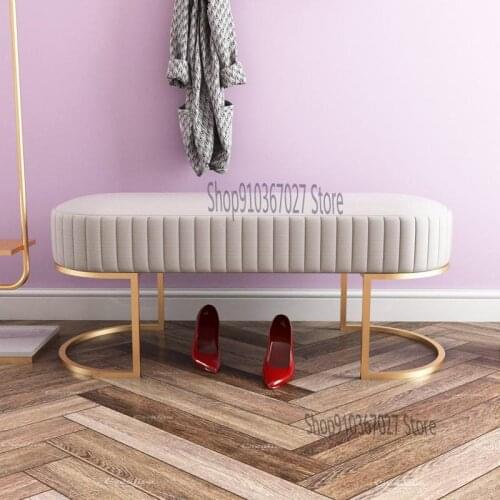 Ins Simple Sofa Stool European-style Fabric Bench Living Room Low Stool Creative Clothes Shoe Store Shoe Stool