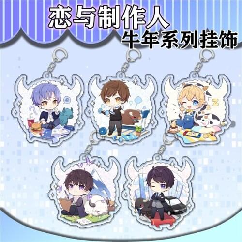 New Game Love and Producer Pendant Acrylic Keychain Gavin Lucien Victor Zhou QiLuo Shaw Keyring Cute Anime Bag Decor Toy Cosplay