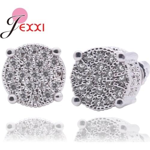 New Luxury 925 Sterling Silver Fashion Stud Earrings Women Girls Exquisite Trendy New Year Christmas Jewelry Gifts Wholesale