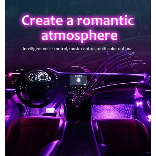 Fiber Optic Atmosphere Lamps Ambient Lamp App Control 6 Meter 8 colors Car Interior Light Remote Control RGB Auto Decorative