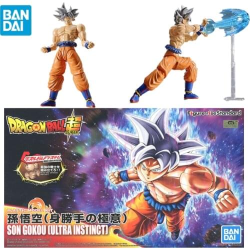 Original BANDAI Anime Figure-rise Dragon Ball Super Ultra Instinct Silver Hair Son Goku Assembly Model Anime Action Figures Doll