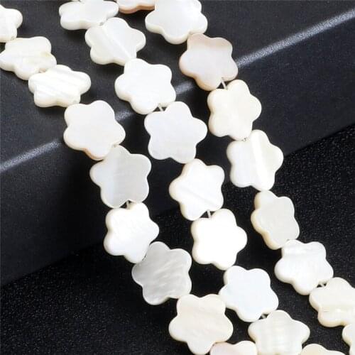 Plum Blossom Loose Beads DIY Handmade Jewelry Natural Freshwater Mother Of Pearl 15×15mm For Making Men/Women Bracelets Necklace