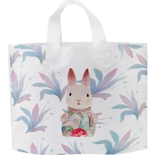 50Pcs/Lot Plastic Baking Candy Cookie Gift Bag Wedding Birthday Party Packaging Bag Flowers Cartoon Handle Pouches Clothing Bags