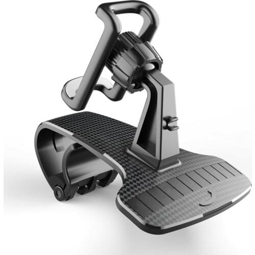 Portable 360 Degree Rotation 3.5-6.8inch Adjustable Mobile Phone Holder Anti-Slip Snap-Type Temporary Car Dashboard Number Plate