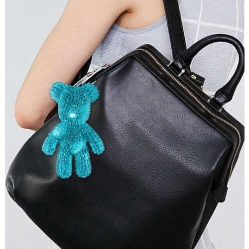 DIY Crystal Epoxy Mold Three-dimensional Diamond Bear Keychain Backpack Buckle Silicone Mold for Pendant Decor