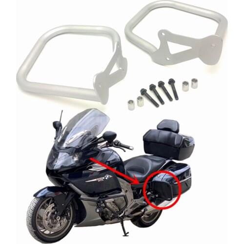 Silver Engine Guard Front/Rear Crash Bar For BMW K1600GT K1600GTL 2011-2018 Saddlebag Side Box Bumper Stunt Cage Frame Protector