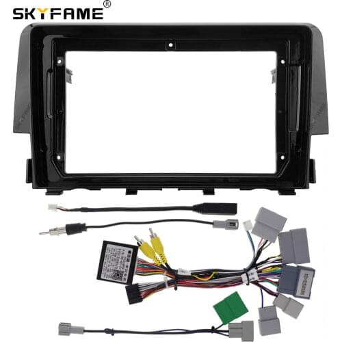 SKYFAME Car Frame Cable Canbus For HONDA CIVIC 2016 android BIG Screen Dask Kit Fascia Frame