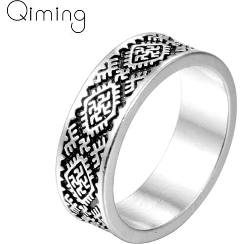 Handmade Valknut Odin 's Slavic Rings For Women Viking Fern Flower Ring Christmas Birthday Jewelry Gift Men