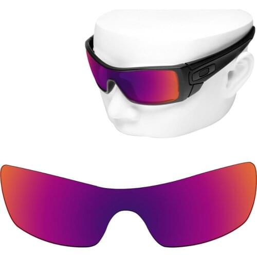 OOWLIT Polarized Replacement Lenses of Purple Red Mirror for-Oakley Batwolf OO9101 Sunglasses