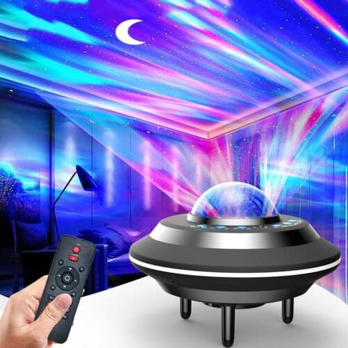 LED Laser Aurora Starry Sky Moon Projector Lamp USB Bluetooth Music Watermark Laser Stage Night Light Home Kids Bedroom Decor