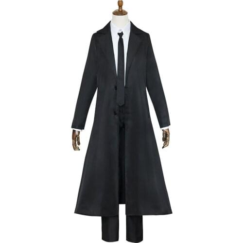 Anime Chainsaw Man Makima Uniform Black Suit Trench Coats Halloween Costume