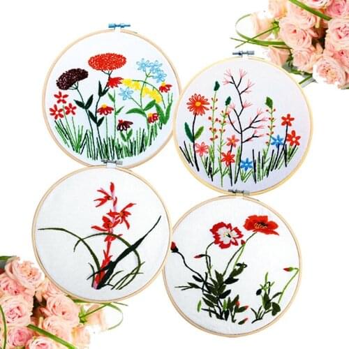 Cross Stitch Machine Bamboo Frame Embroidery Hoop Ring Round Hand DIY Needle craft Household Sewing Tool