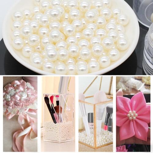 High bright 4-20mm cream/white ABS Imitation pearl No Hole Round charm Acrylic jewelry making Beads For Kids Toys Counter Decor