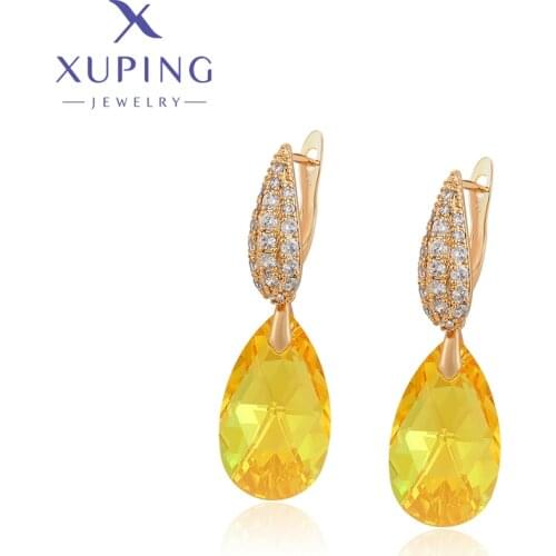 Xuping Jewelry Summer Sale European Style Big Colorful Crystal Earring for Women 8106635