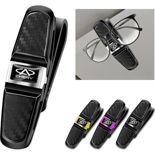 1Pcs ABS Car Logo Sunglasses Clip Auto Sun Visor Card Ticket Clamp For Chery Fulwin QQ Tiggo 3 5 T11 A1 A3 A5 Amulet M11 Eastar