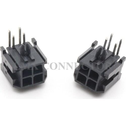 100PCS 3.0mm Pin Header Connector 2x2P Double Row Right Angle Copper