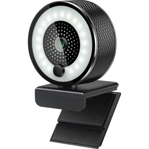 1080P HD Webcam with Ring Light Autofocus Built in Microphone Web for Video/Live Streaming/Videoconferencing Frosted Style