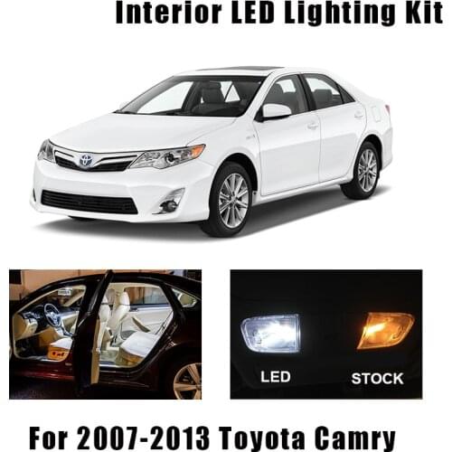 13pcs White LED Interior Light Bulbs Kit Fit For Toyota Camry 2007-2009 2010 2011 2012 2013 Map Dome Door Mirror License Lamp