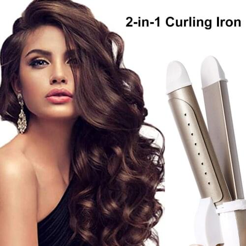 2-in-1 Ceramic Curling Iron Safe to Use Professinal Straightening Curling Fluffy Straightener Hair Curler Hair Styling Tool